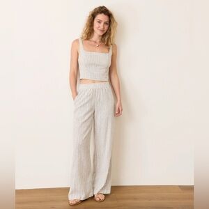 Marine Layer Wide Leg Allison Trouser - hemmed - EUC - Small - linen - rust